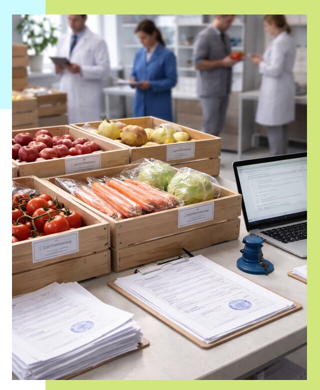 Сертификация овощей и фруктов в Североморске от 9092 р. | Алешин-Свм