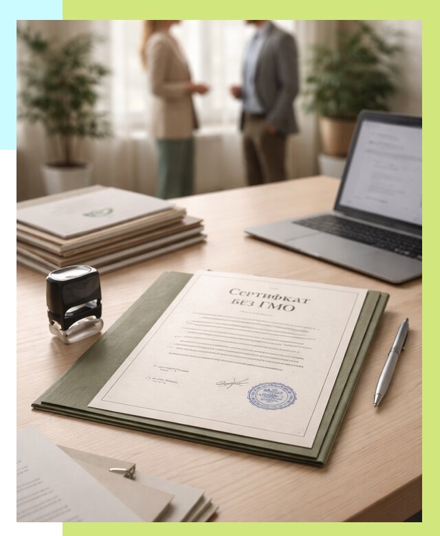 Сертификат без ГМО в Североморске от 8023 р. оформить срочно Алешин-Свм